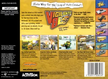 Vigilante 8 (Europe) box cover back